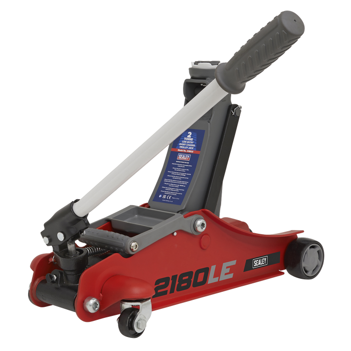 180° Handle Low Profile Short Chassis Trolley Jack 2 Tonne - Red | 2180LE