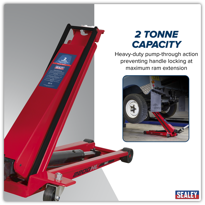 High Lift Low Profile Trolley Jack 2 Tonne | 2200HL
