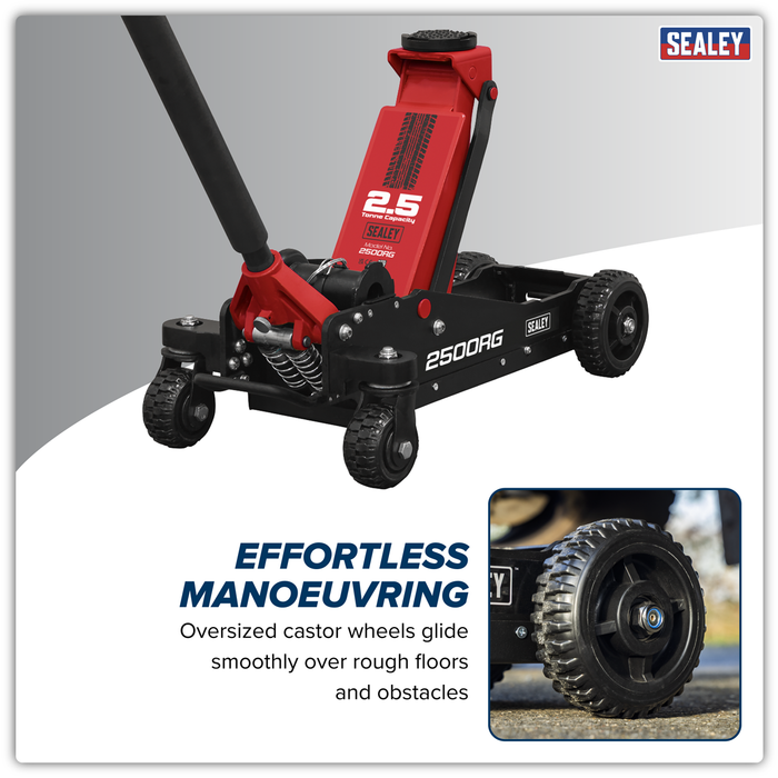 Big Wheel Hybrid Trolley Jack for Off-Road Vehicles, SUVs, Vans & 4x4s with Super Rocket Lift 2.5 Tonne | 2500RG