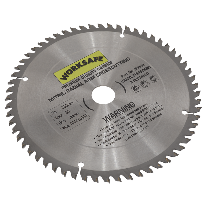 Worksafe® TCT Saw Blade 250 x 30mm 60tpu | 25060