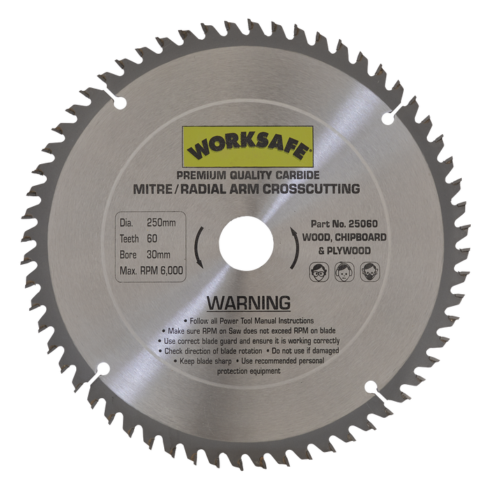 Worksafe® TCT Saw Blade 250 x 30mm 60tpu | 25060