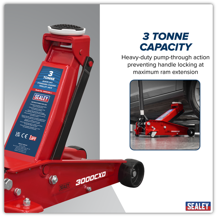 Quick Lift Standard Chassis Trolley Jack 3 Tonne | 3000CXD
