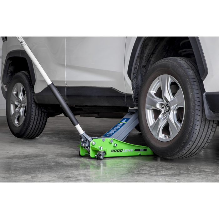 Low Profile Trolley Jack with Rocket Lift 3 Tonne - Green | 3000LEHV