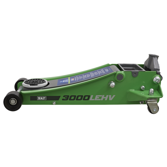 Low Profile Trolley Jack with Rocket Lift 3 Tonne - Green | 3000LEHV