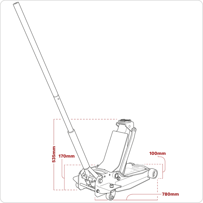 Low Profile Trolley Jack with Rocket Lift 3 Tonne | 3000SER