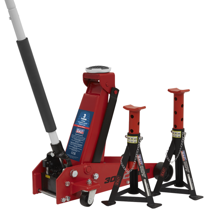 Standard Chassis Trolley Jack 3 Tonne with Axle Stands (Pair) 3 Tonne Capacity per Stand | 3010CX