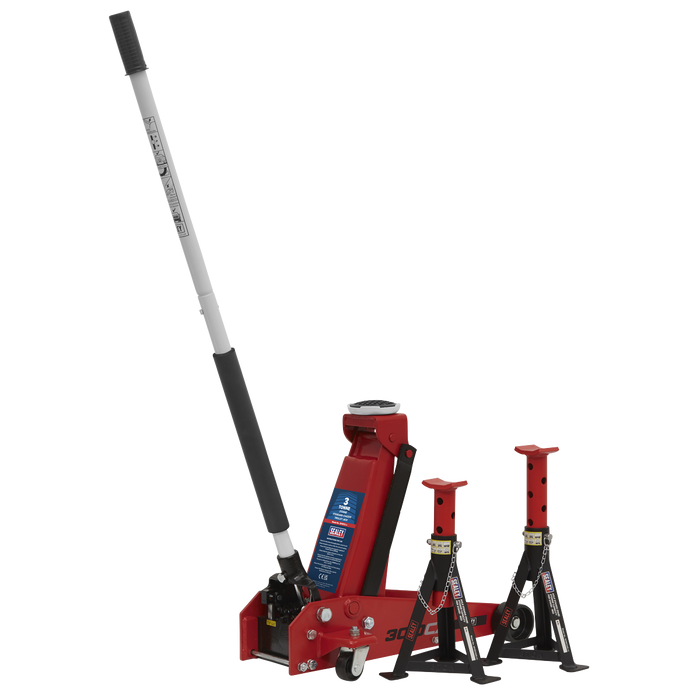 Standard Chassis Trolley Jack 3 Tonne with Axle Stands (Pair) 3 Tonne Capacity per Stand | 3010CX