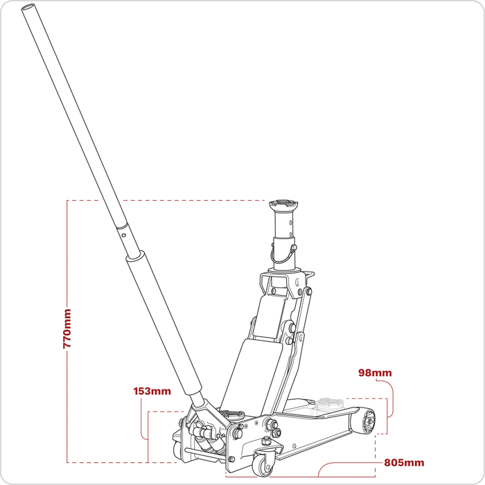 Low Profile High Lift Trolley Jack with Rocket Lift 2/3 Tonne | 3200LEHL