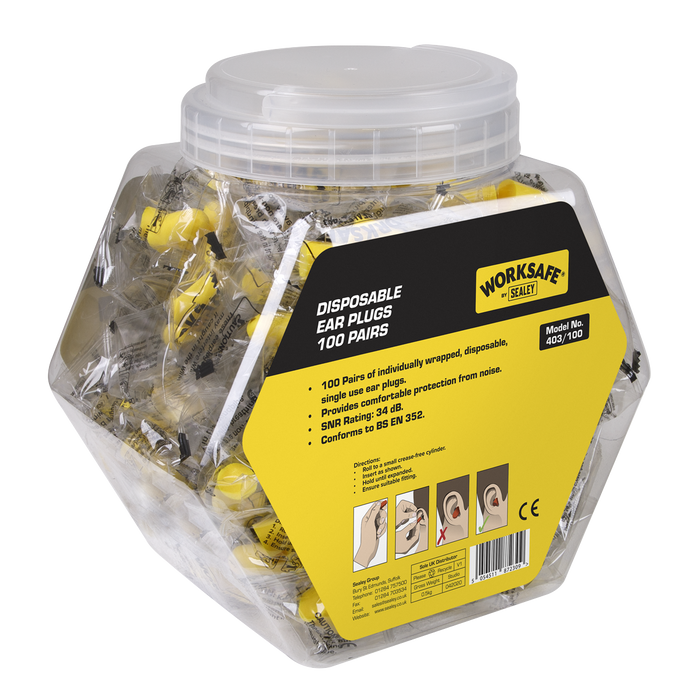 Worksafe® Disposable Ear Plugs - 100 Pairs | 403/100