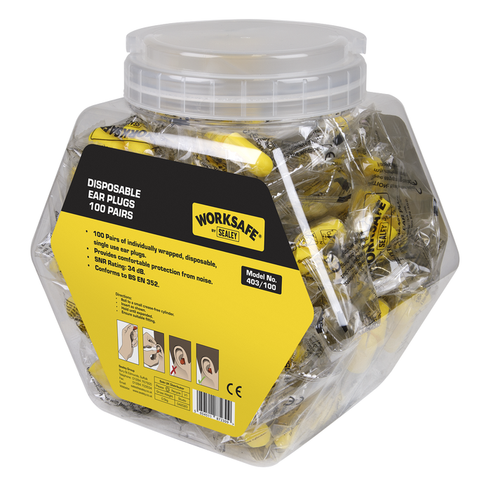 Worksafe® Disposable Ear Plugs - 100 Pairs | 403/100