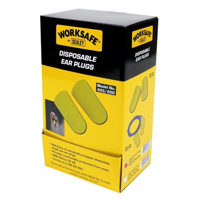 Worksafe® Disposable Ear Plugs - 200 Pairs | 403/200