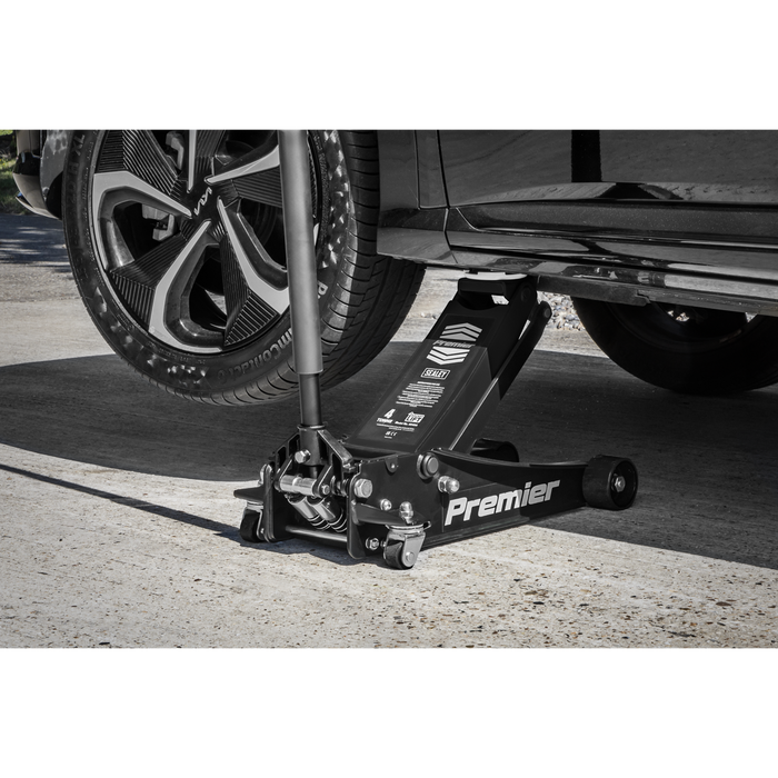 Premier Low Profile Trolley Jack with Rocket Lift 4 Tonne - Black | 4040AB
