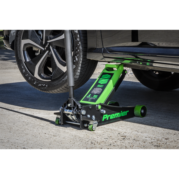 Premier Low Profile Trolley Jack with Rocket Lift 4 Tonne - Green | 4040AG