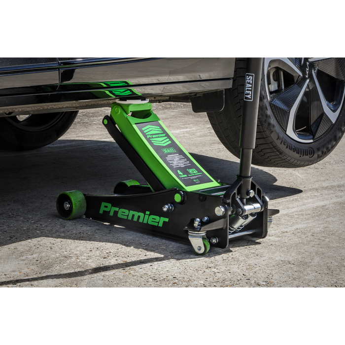 Premier Low Profile Trolley Jack with Rocket Lift 4 Tonne - Green | 4040AG