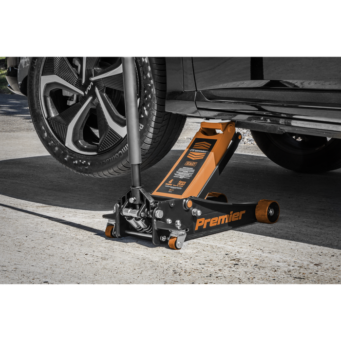 Premier Low Profile Trolley Jack with Rocket Lift 4 Tonne - Orange | 4040AO