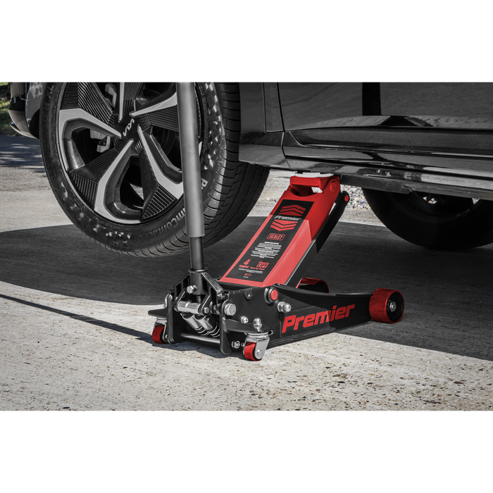 Premier Low Profile Trolley Jack with Rocket Lift 4 Tonne - Red | 4040AR