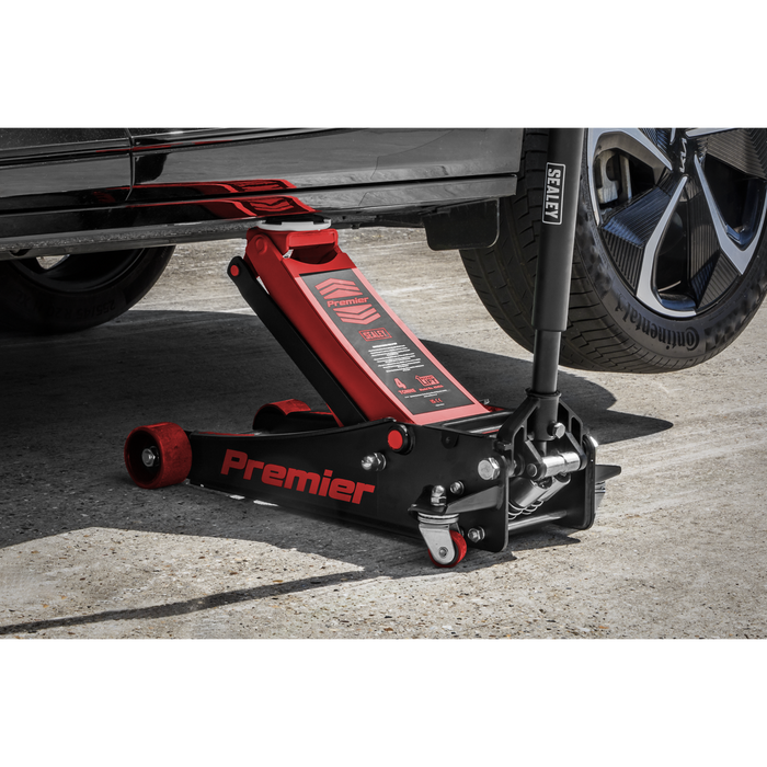 Premier Low Profile Trolley Jack with Rocket Lift 4 Tonne - Red | 4040AR