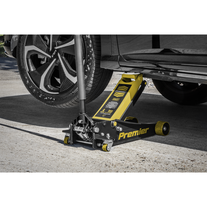 Premier Low Profile Trolley Jack with Rocket Lift 4 Tonne - Yellow | 4040AY