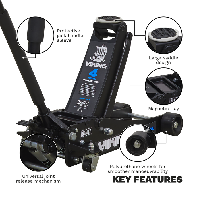 Viking Low Profile Professional Trolley Jack with Rocket Lift 4 Tonne | 4040TB
