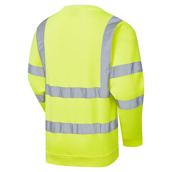 Supertouch Hi Vis Yellow Crew Neck Sweatshirt | 5684
