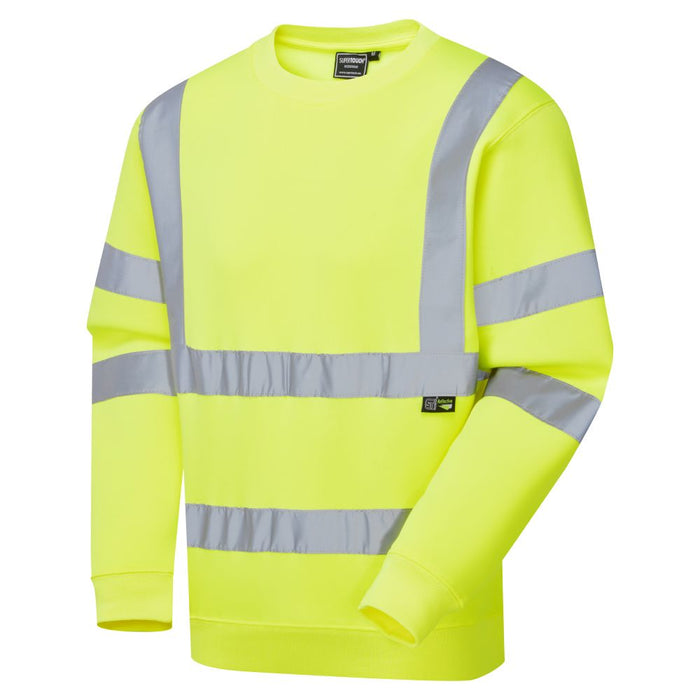 Supertouch Hi Vis Yellow Crew Neck Sweatshirt | 5684