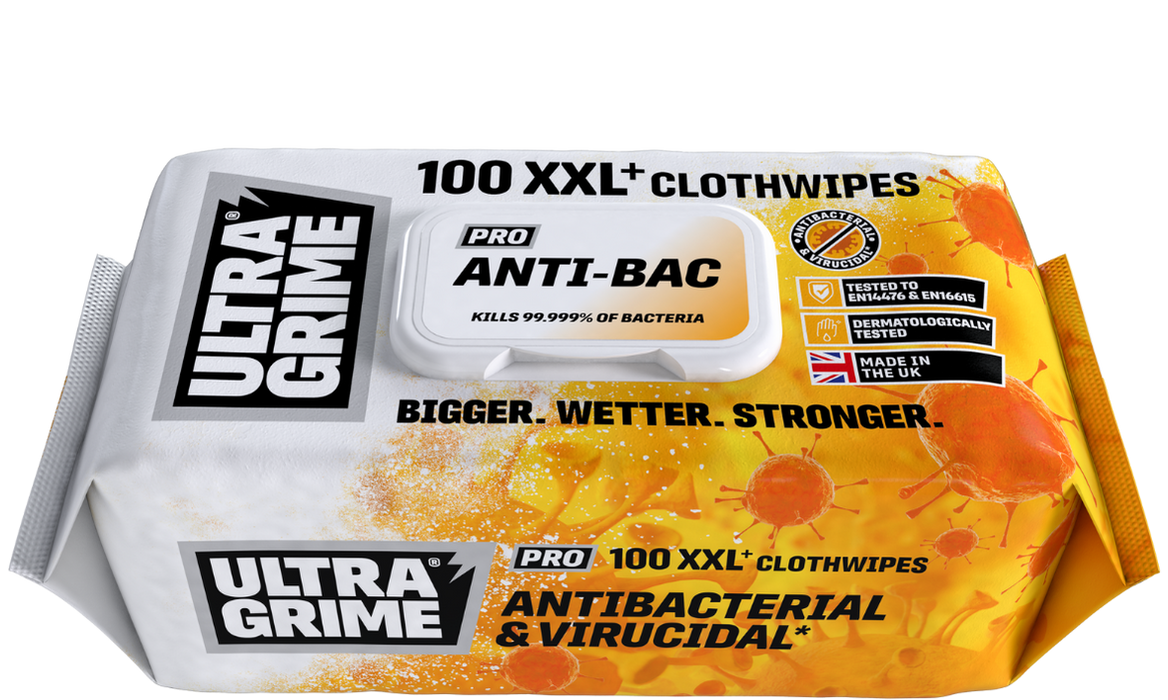 Ultragrime Anti-Bac XXL+ Clothwipes Pack of 100 | 5930