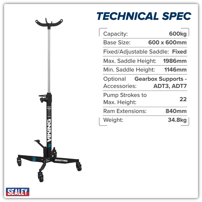 Viking Vertical Transmission Jack with Quick Lift 600kg | 600TRQ