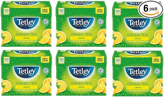 Green Tea Bags With Lemon (Pack of 6 x 50 Bags) | Tetley Tea