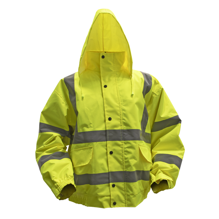 Worksafe® Hi-Vis Yellow Jacket with Quilted Lining, Elasticated Waist & Cuffs - Large | 802L