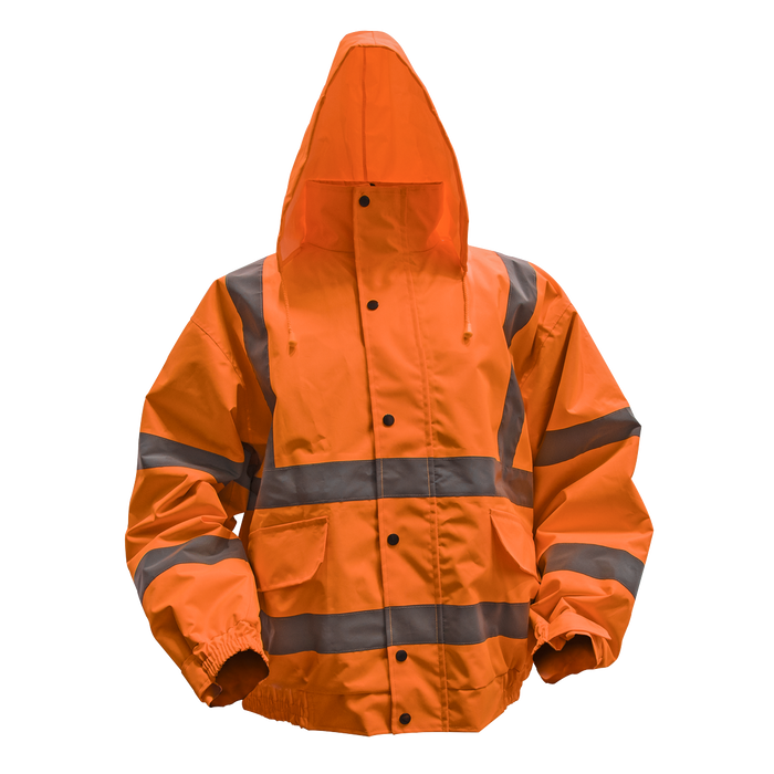 Worksafe® Hi-Vis Orange Jacket with Quilted Lining, Elasticated Waist & Cuffs - XX-Large | 802XXLO