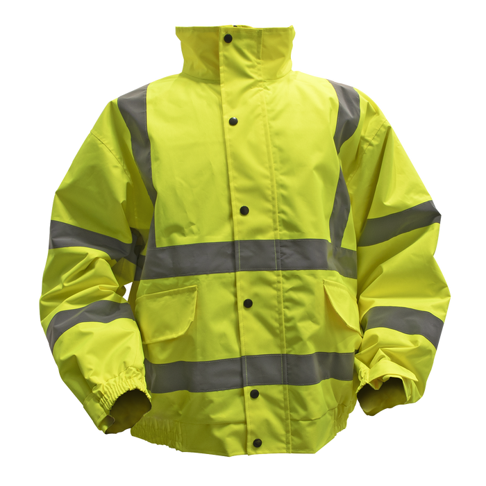 Worksafe® Hi-Vis Yellow Jacket with Quilted Lining, Elasticated Waist & Cuffs - XX-Large | 802XXL