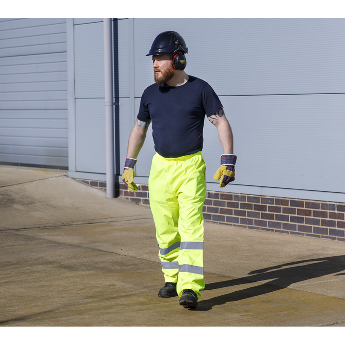Worksafe® Hi-Vis Yellow Waterproof Trousers - Large | 807L