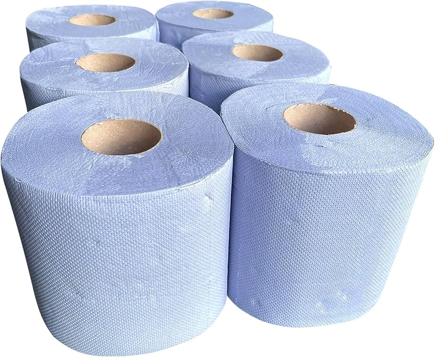 6 Pack Blue Centrefeed Wiping Paper Towels Maxi Simplex | CF1810