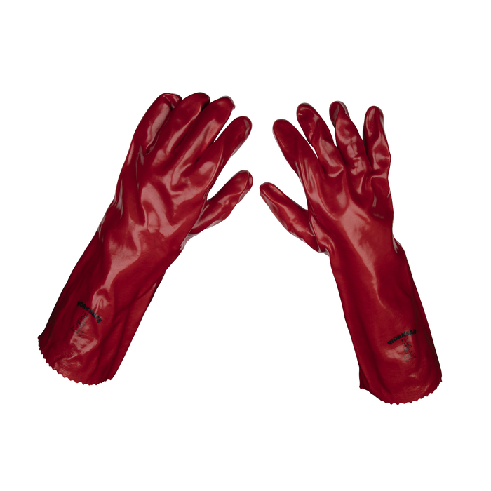 Worksafe® PVC Gauntlets 450mm, Red - Pair | 9114