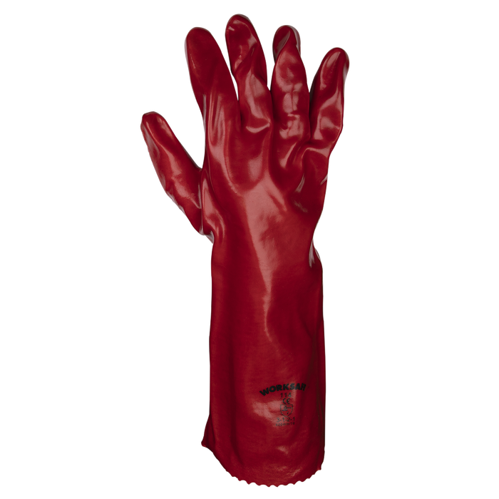 Worksafe® PVC Gauntlets 450mm, Red - Pair | 9114