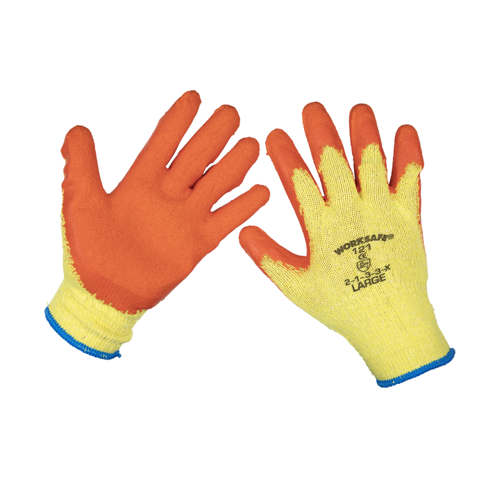 Worksafe® Super Grip Knitted Gloves with Latex Palm, Large - Pack of 12 Pairs | 9121L/12