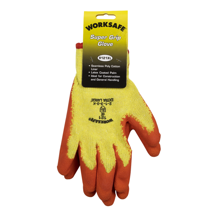 Worksafe® Super Grip Knitted Gloves with Latex Palm, X-Large - Pair | 9121XL