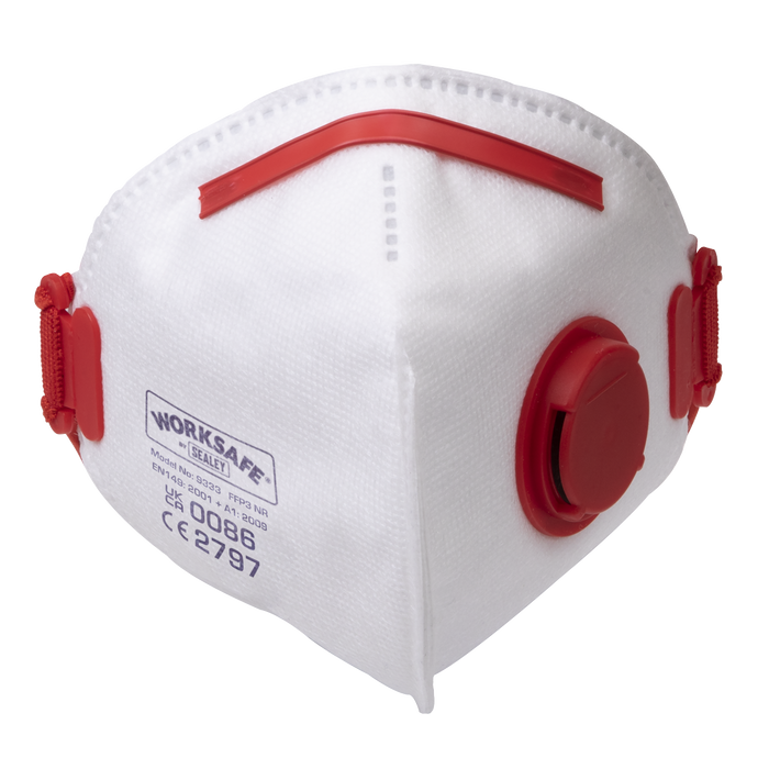 Worksafe® Valved Fold Flat Mask FFP3 - Pack of 10 | 9333/10