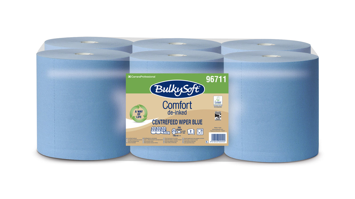 6 Pack Bulkysoft Centrefeed Blue Roll 170mm x 145m | BCF19125E