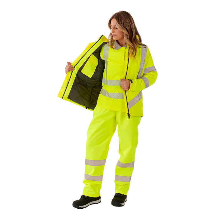 Ladies Hi-Vis Yellow Kamela Padded Jacket | Supertouch