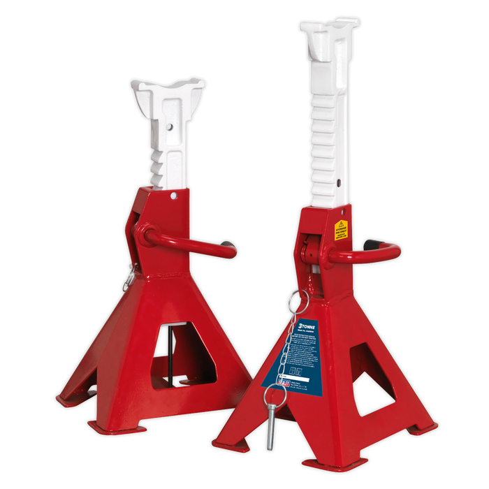 Auto Rise Ratchet Axle Stands (Pair) 3 Tonne Capacity per Stand | AAS3000