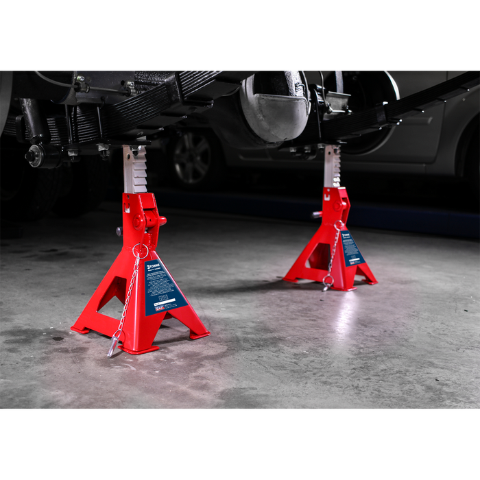 Auto Rise Ratchet Axle Stands (Pair) 3 Tonne Capacity per Stand | AAS3000