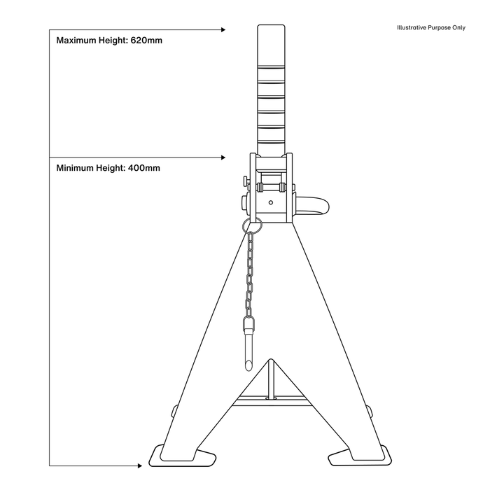 Auto Rise Ratchet Axle Stands (Pair) 5 Tonne Capacity per Stand | AAS5000
