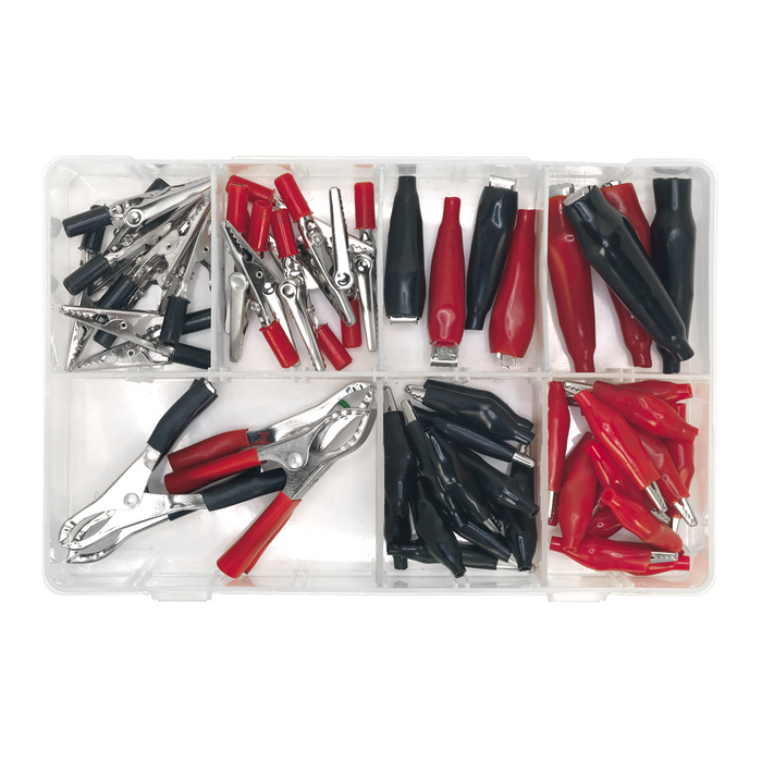 Crocodile Clip Assortment 60pc - Black & Red | AB023CA