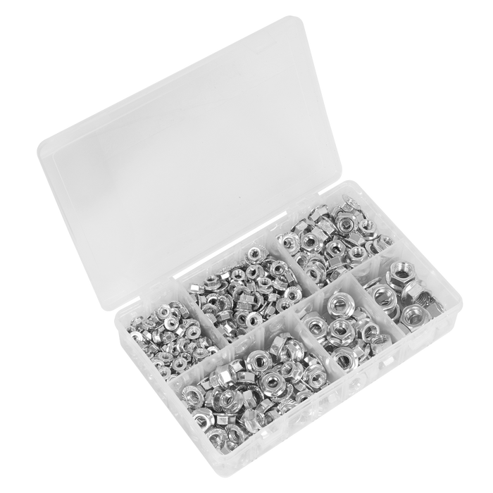Serrated Flange Nut Assortment M5-M12 390pc | AB031FN