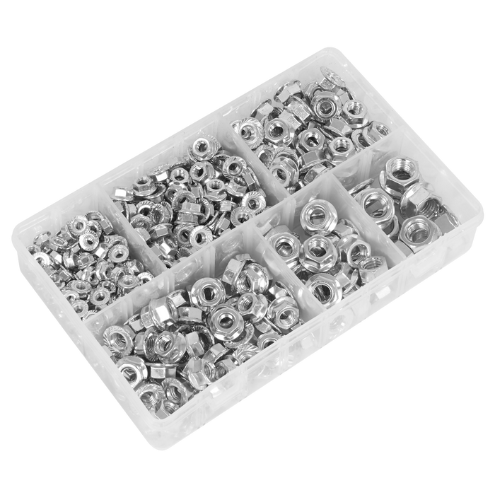 Serrated Flange Nut Assortment M5-M12 390pc | AB031FN