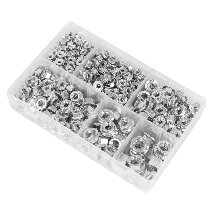 Serrated Flange Nut Assortment M5-M12 390pc | AB031FN