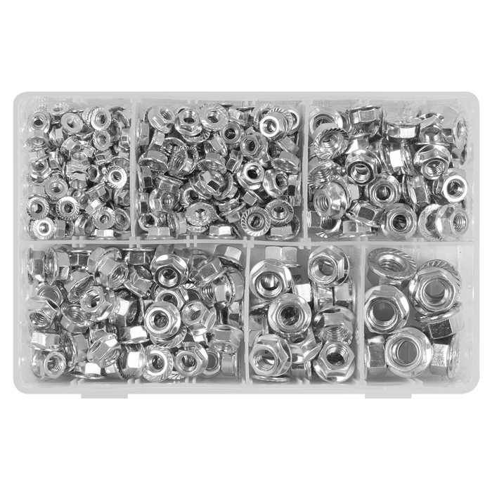 Serrated Flange Nut Assortment M5-M12 390pc | AB031FN