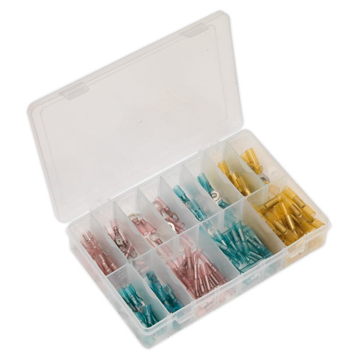 Adhesive Lined Heat Shrink Terminal Assortment 142pc - Blue, Red & Yellow | AB037HT