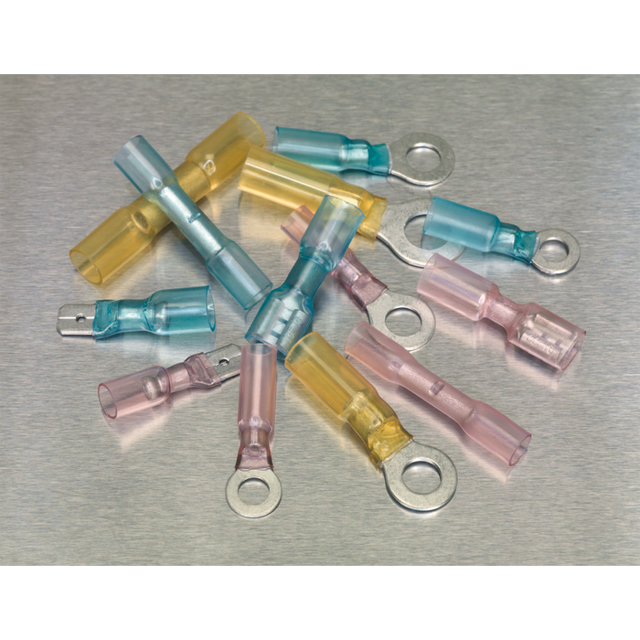 Adhesive Lined Heat Shrink Terminal Assortment 142pc - Blue, Red & Yellow | AB037HT